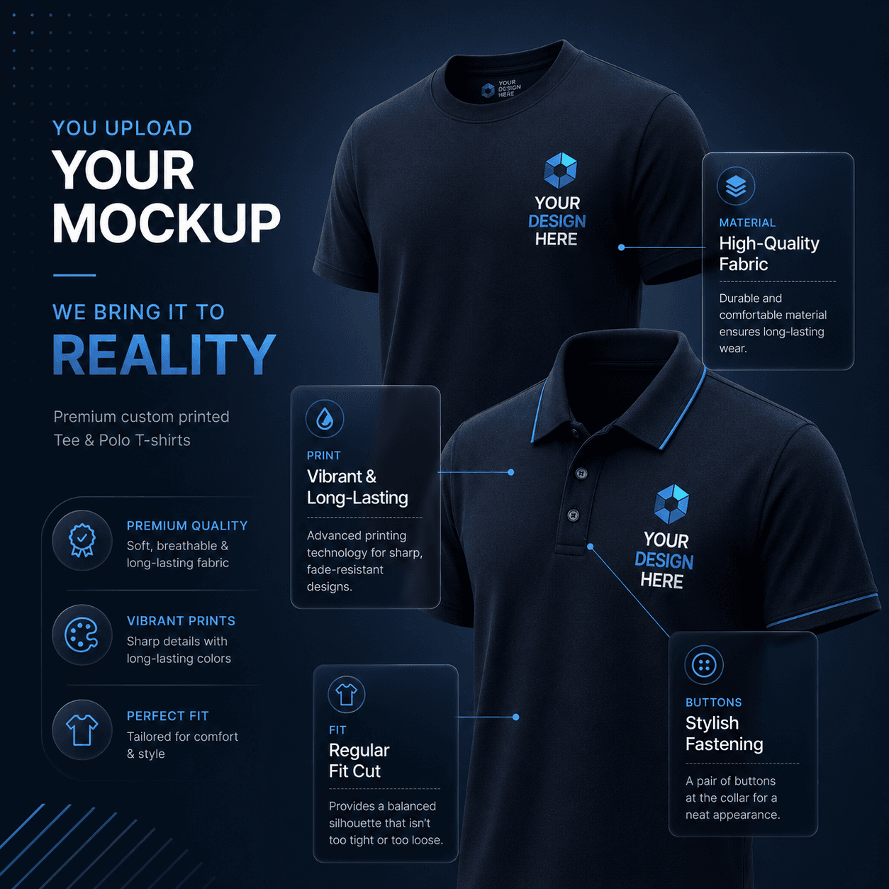 Custom Printed T-Shirts (Round Neck / Polo)