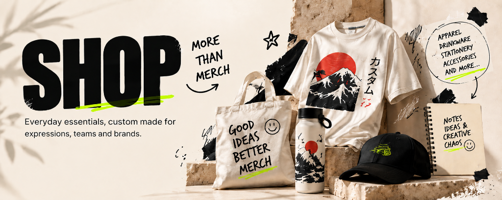 CustomWorks Shop — Everyday essentials, custom made for expressions, teams and brands. More than merch.