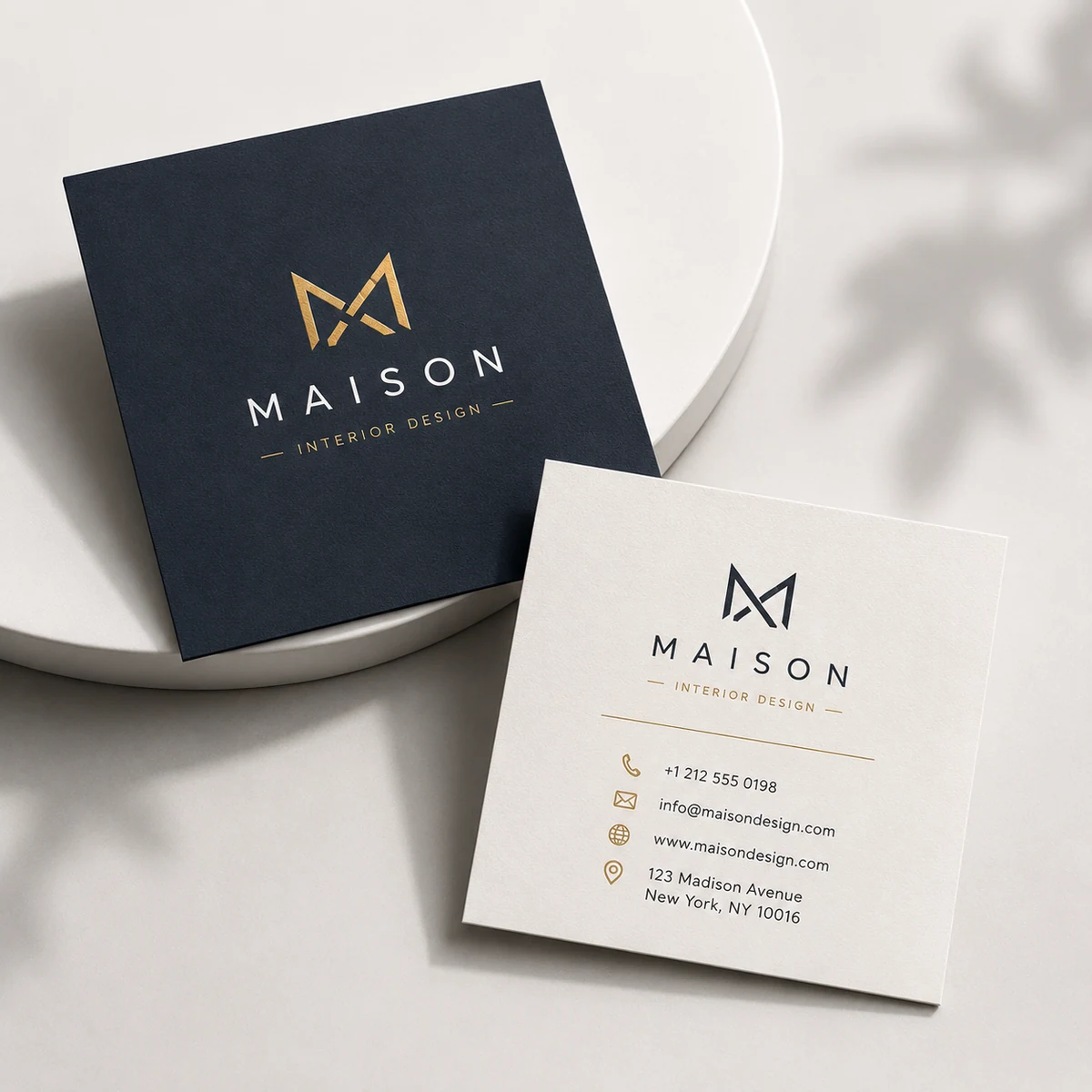 Square Cut Visiting Card, business cards